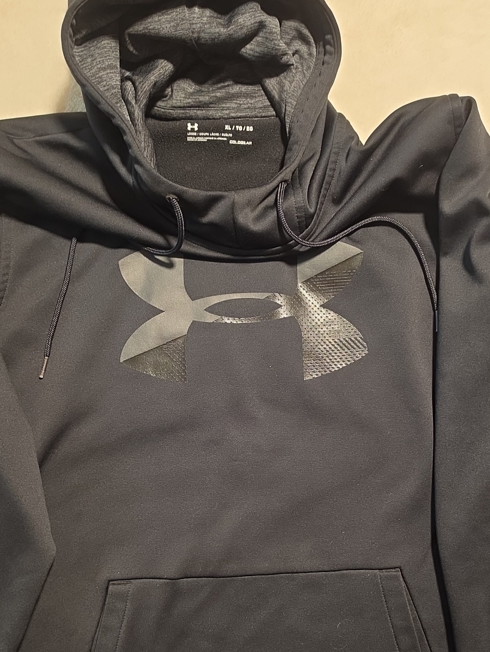 Under Armour Black Hooded Sweatshirt with Textured UA Logo